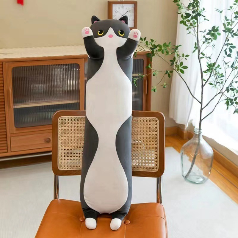 The Latest Big Size Long Cat Kitten Soft Cartoon Sleeping Companion Bolster Kids' Plush Hugging Pillow High Stuffed Animal Toys