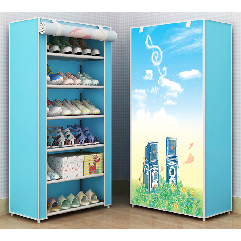 Closet Organizer Shoe Rack Wardrobe Clothes Storage Shelves, Non-woven Fabric Metal Shoe Cabinet Iron Carton Box Modem Modern