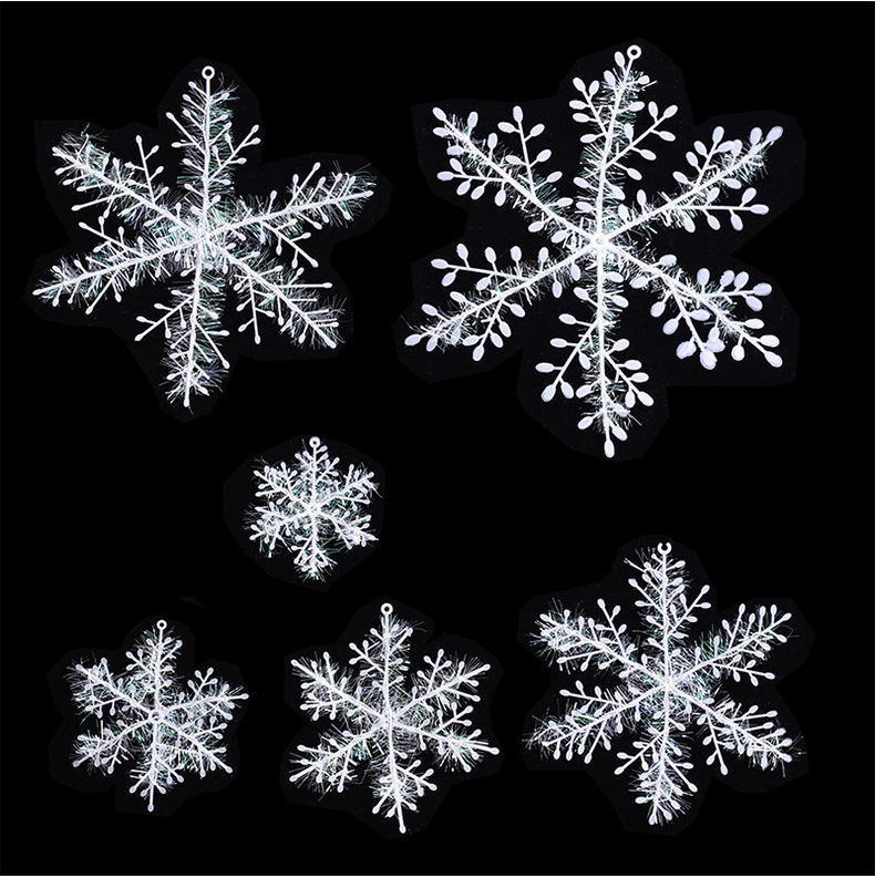 Christmas Window Stickers18cm Large Snowflake Decal Tree Decoration Supplies 1 Pack 3 Pieces Christmas 3d Snowflake