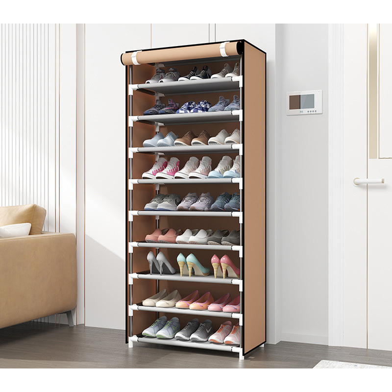 organizer cabinet for store steel double doors foldable metal shelf for shoes portable fabric shoe rack