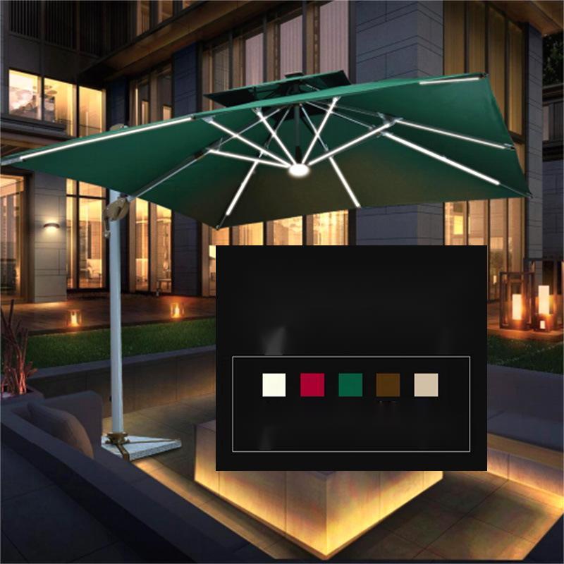 Wholesale Garden Restaurant Cafe Hotel Umbrellas & Bases Solar power Night Garden Foldable Parasol Cantilever Patio Umbrella