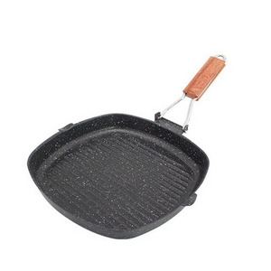 Non Stick Pre-seasoned Cast Iron Grill Pan Square BBQ Griddle Pan Wholesale