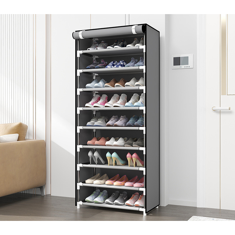 organizer cabinet for store steel double doors foldable metal shelf for shoes portable fabric shoe rack