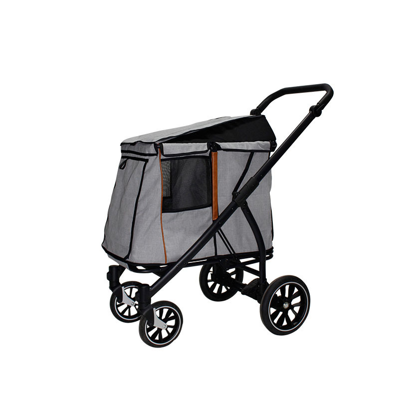 Fashion Design Foldable Outdoor Travel 4 Wheels Large Big Pet Large Dog Stroller