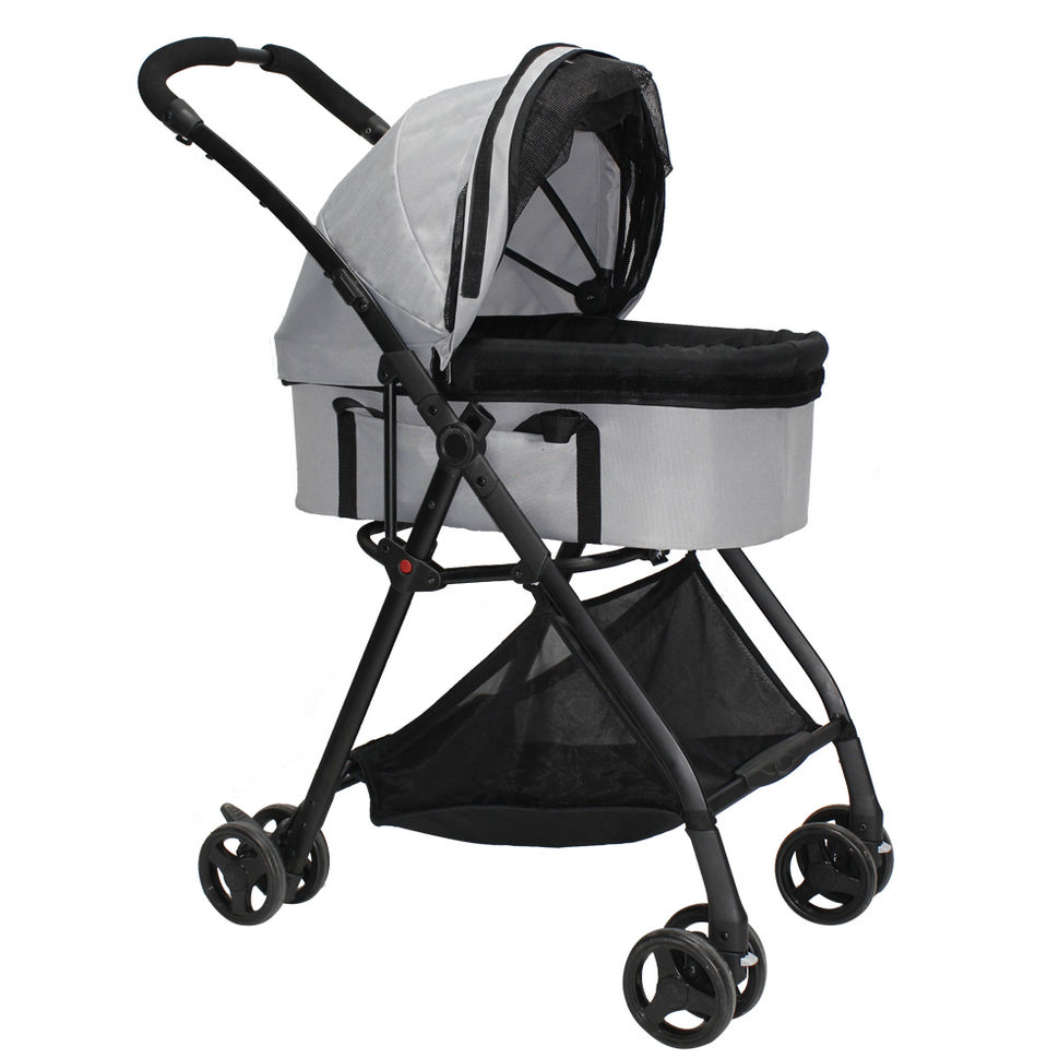 Pet Stroller Dog Cat Cage Carrier Travel Pushchair Foldable 3 IN 1 Seat Wheels Pet Stroller