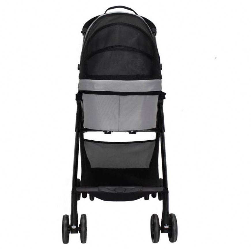 Pet Stroller 4 Wheels Dog Stroller Trolley Folding Lightweight Outdoor Small Teddy Dog Cat Hand Stroller