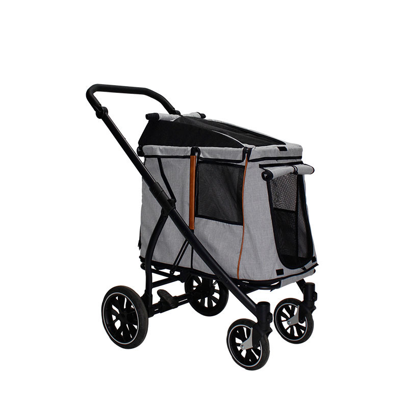 Fashion Design Foldable Outdoor Travel 4 Wheels Large Big Pet Large Dog Stroller