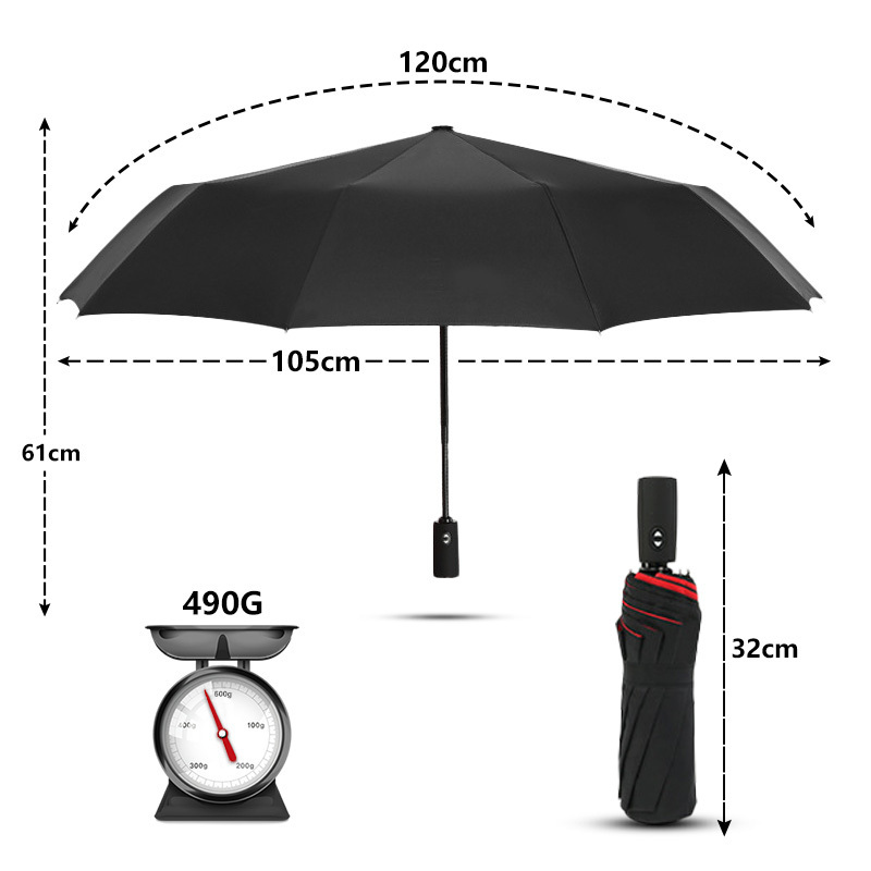 Windproof Double Layer Resistant Umbrella Fully Automatic Rain Men Women 10K Parasol Strong Travel Foldable Male Large Umbrellas