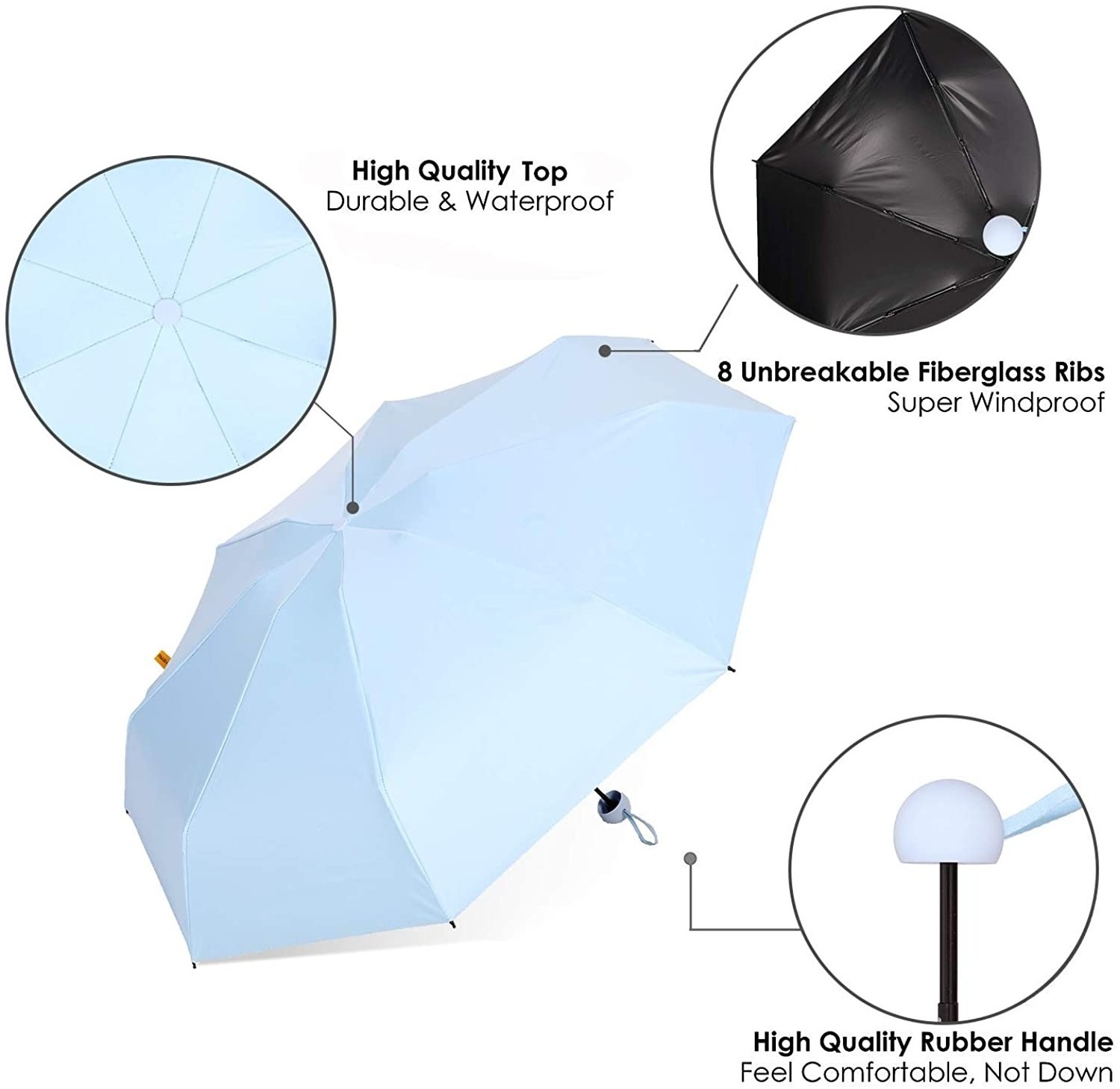 Factory Custom With Logo Mini Capsule Umbrella Manual Uv Protection Lady Compact Sun and Rain Small Folding Umbrella