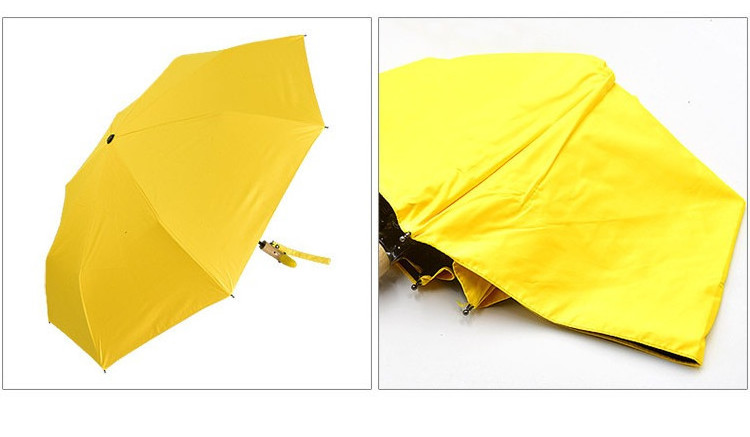 Personalized Stock Creative Yellow Duck Wooden Handle Duck Head Umbrella Children Women's Rain and Sunscreen Umbrella