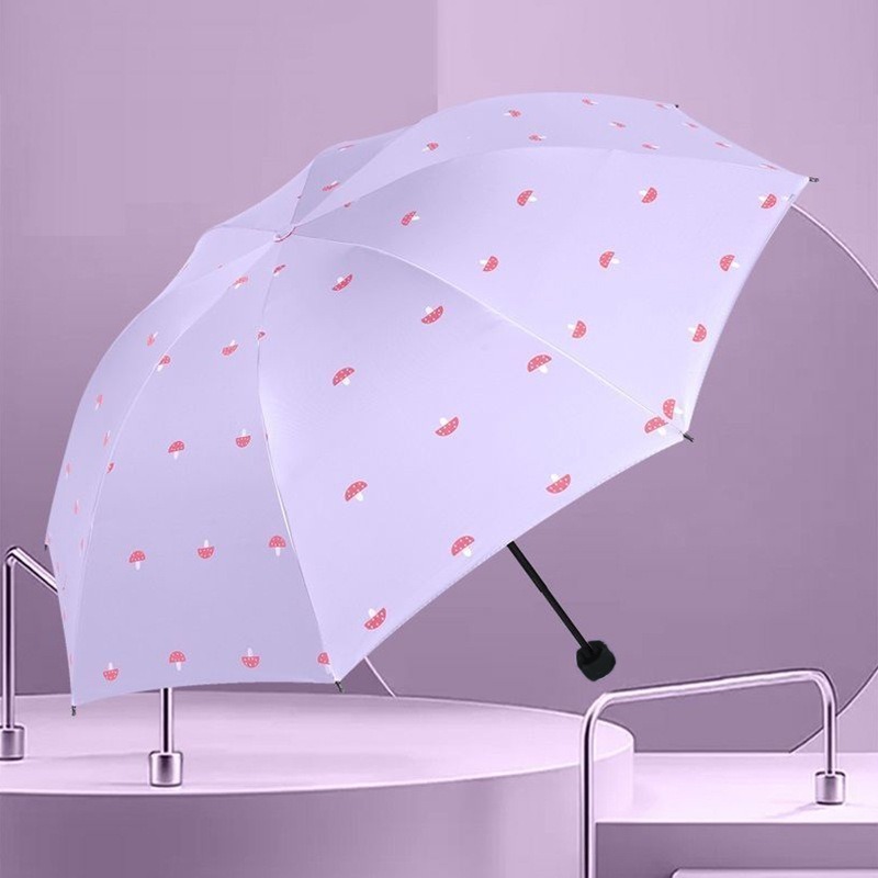 Factory Supplier Manual Foldng Creative Mushroom Umbrella for Children 8 Bone Dual Use Sun and Rain Women Umbrella