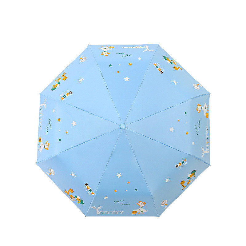 High Quality Cute Cat Children Rain and Sun Windproof Automatic Folding Umbrella for Girls