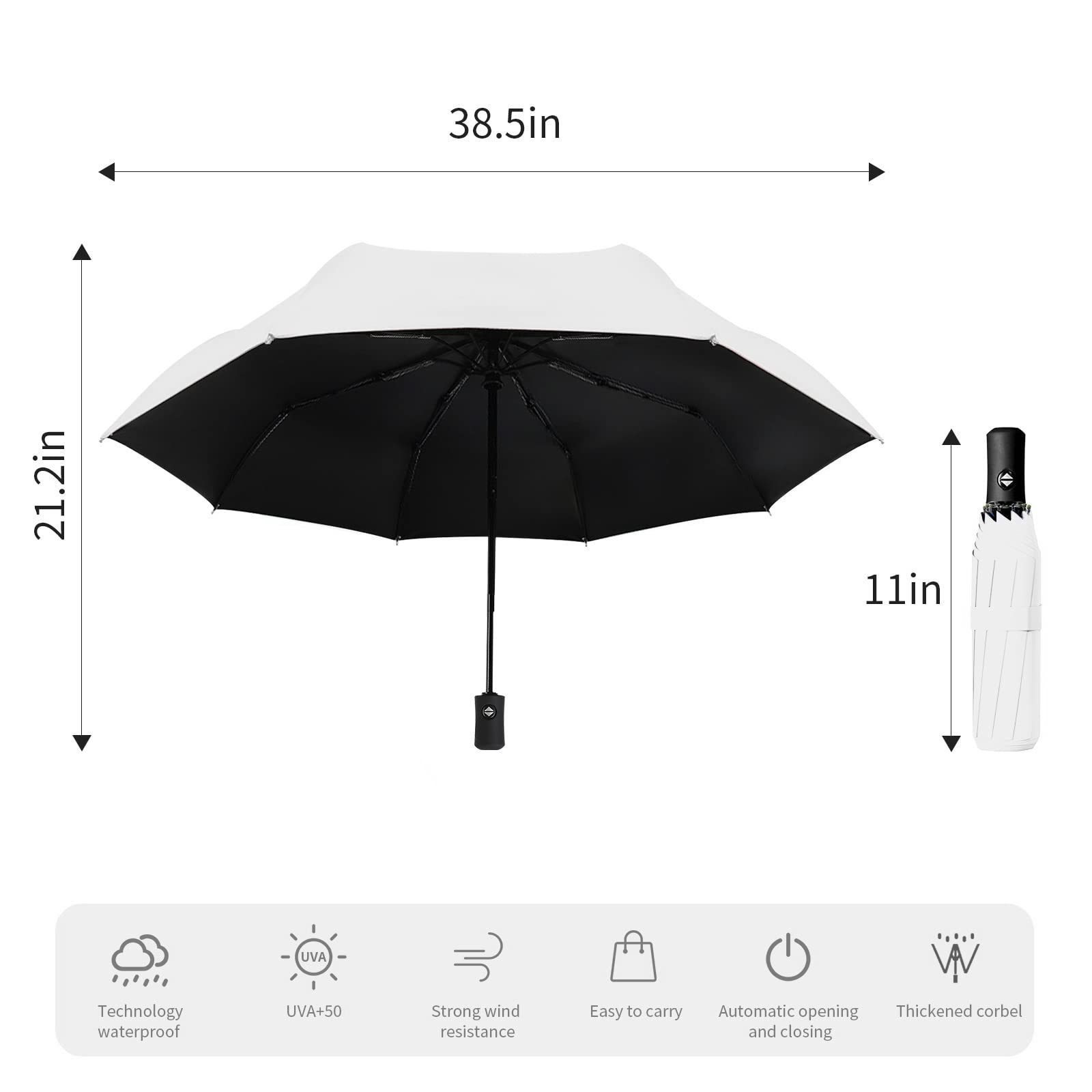 Multi-color 8 Ribs Travel Rain Sun Umbrellas Windproof Travel Automatic Open And Close Umbrella