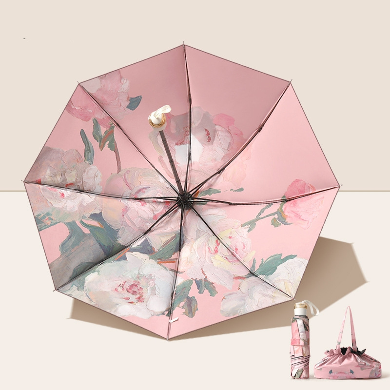 Beautiful Flower Luxury Design Ladies Umbrellas Parasol Gifts Women's Sun and Rain Protection Windproof Folding Umbrella