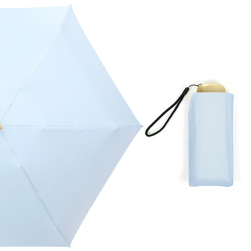 Portable Folded lightweight 5 Folding Sunblock UV Pocket Parasol Gift Phone Size Best Travel Mini Umbrella for Girls