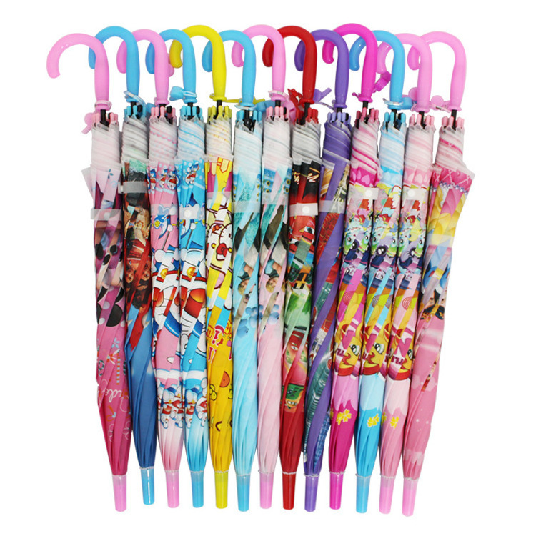 Children'S Creative 3d Cartoon Cute Diy Characters Boy Girls Kids Gifts Long Handle Straight Security Umbrella For Sale