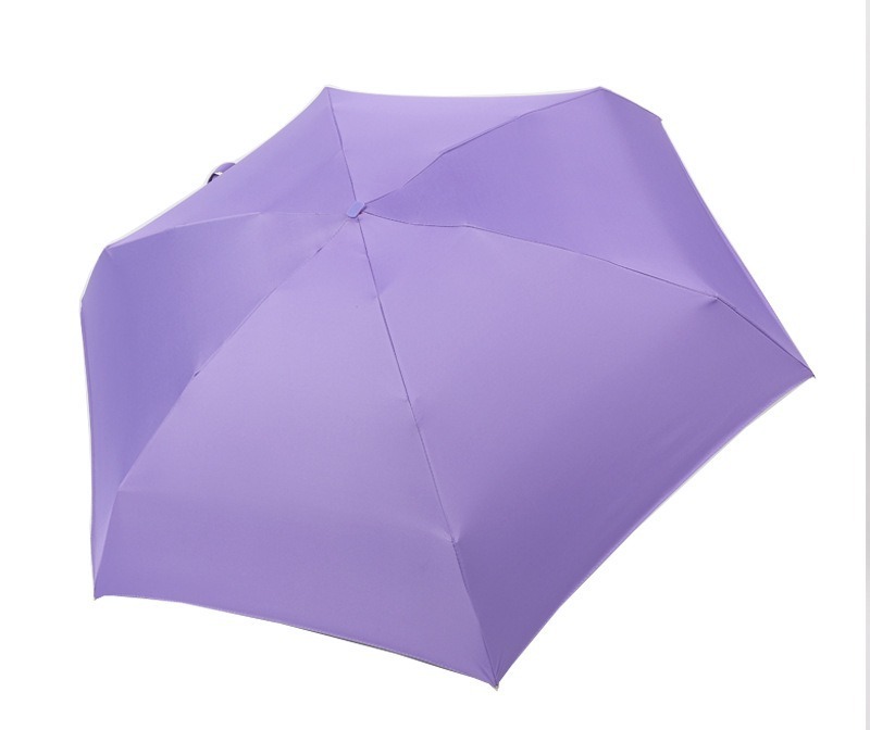 Portable Uv Protection And Rain Women Travel Custom With Logo Five Fold Small Compact Pocket Mini Sun Umbrella for Walking