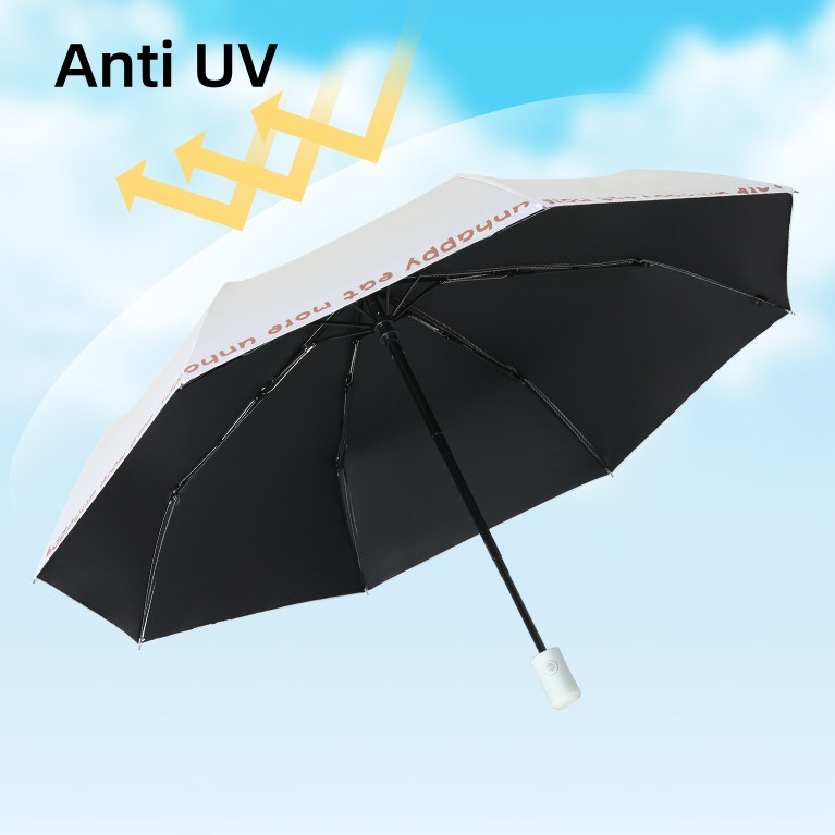 Cute Cartoon Little Bear 3 Fold Umbrella Paraguas Female Sun and Rain Dual Use Automatic Folding Umbrella for Children