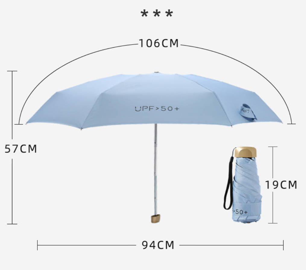 Ultra Light Portable Compact Travel Pocket Umbrellas 5 Folding Phone Size Small Best Mini Umbrella For Rain And Sun