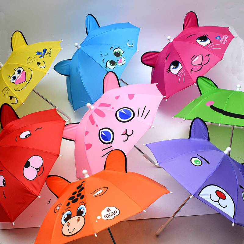 Wholesale 50cm Diameter Open Baby Kid Children Use Sun and Rain Umbrella Animal Shape Prop Mini Dance Toy Umbrella