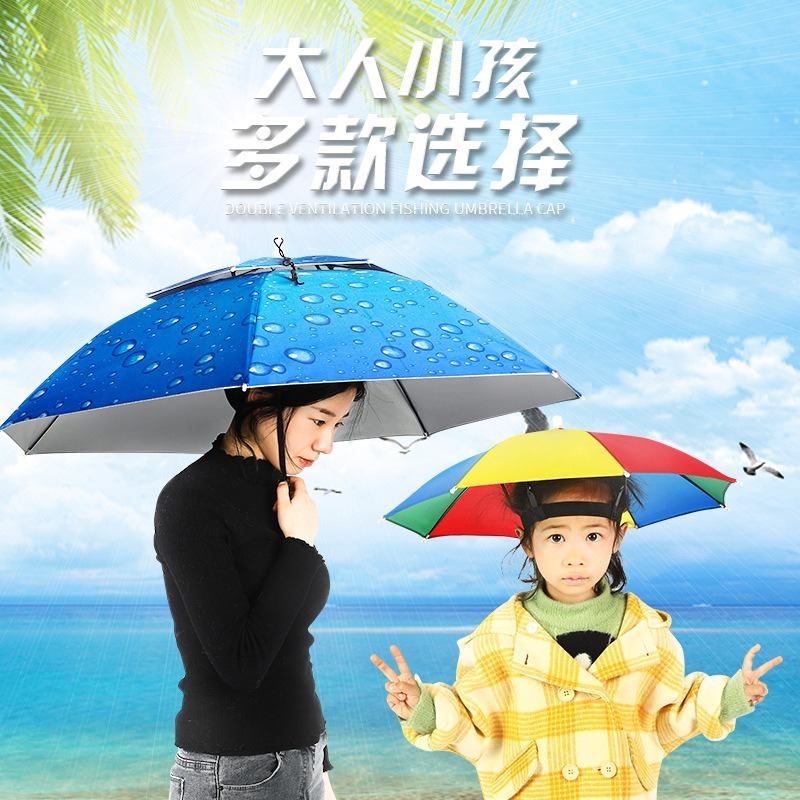 Head Clip on Wear Umbrella Rain Foldable Umbrella Parapluie Outdoor Fishing Uv Protection Sun Proof Umbrella Hat