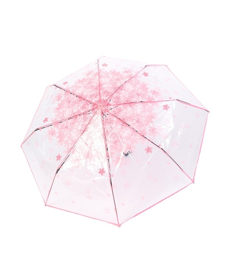 Creative Manual Transparent Umbrella Rain 3 Fold Rain Umbrella Male and Woman Student Clear Umbrella for girls