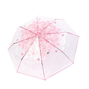 Creative Manual Transparent Umbrella Rain 3 Fold Rain Umbrella Male and Woman Student Clear Umbrella for girls