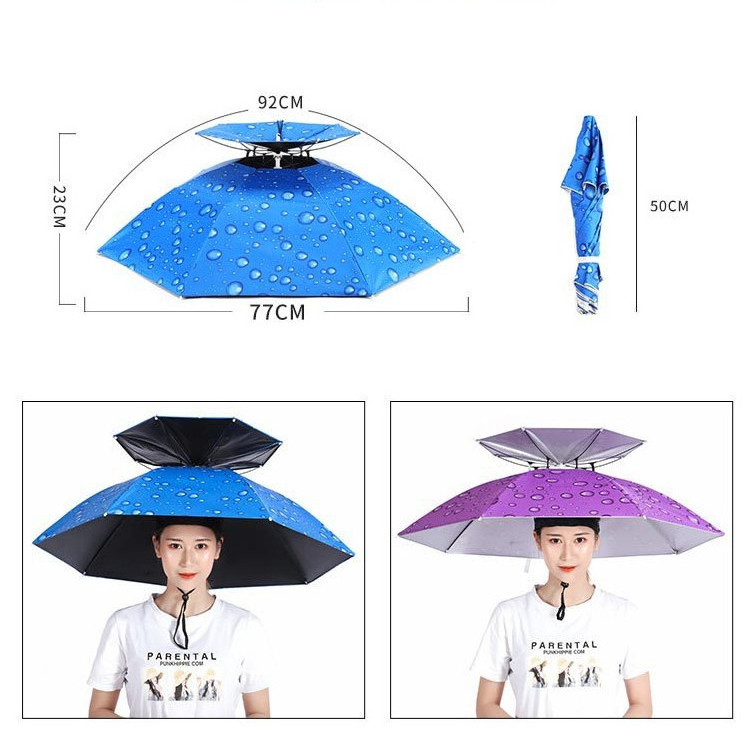 Head Clip on Wear Umbrella Rain Foldable Umbrella Parapluie Outdoor Fishing Uv Protection Sun Proof Umbrella Hat