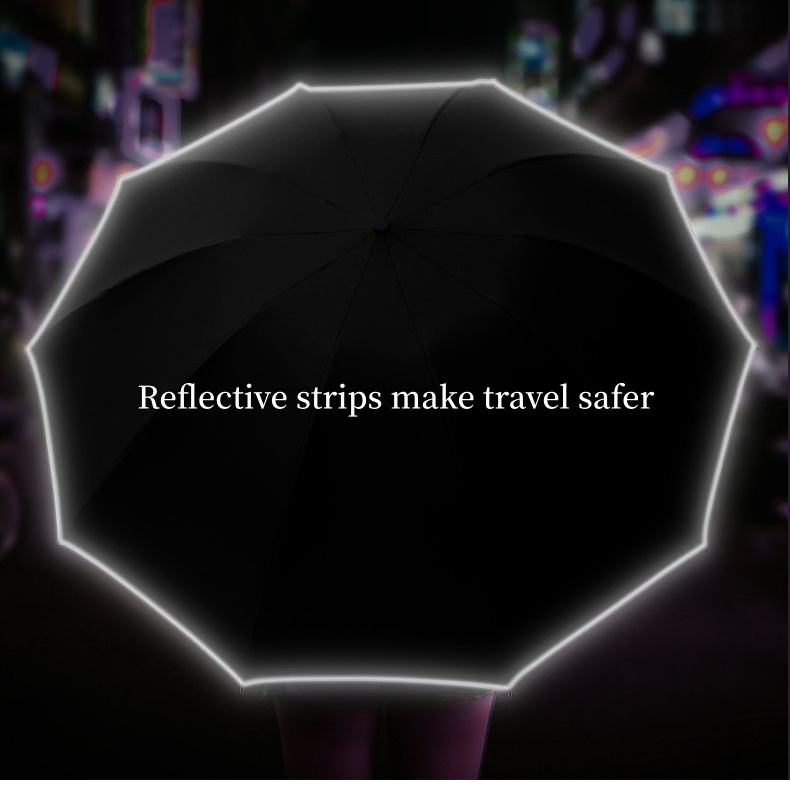 Windproof Models Compact And Automatic Open Designs Umbrella with LED Flashlight Best Travel Umbrellas For Rain And Wind