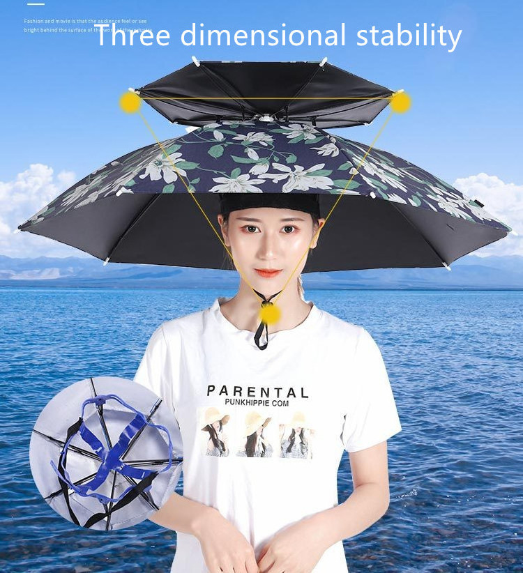 Head Clip on Wear Umbrella Rain Foldable Umbrella Parapluie Outdoor Fishing Uv Protection Sun Proof Umbrella Hat