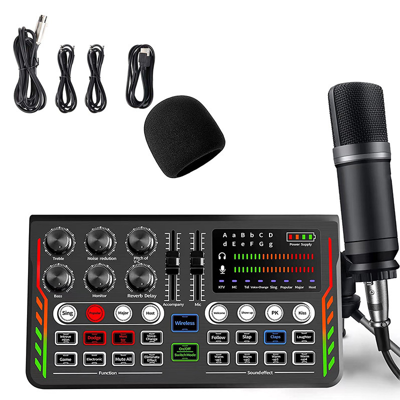 Podcast Equipment sound card kits Sound Card with Microphone Sets Recording Studio Broadcast Phone PC audio interface sound card