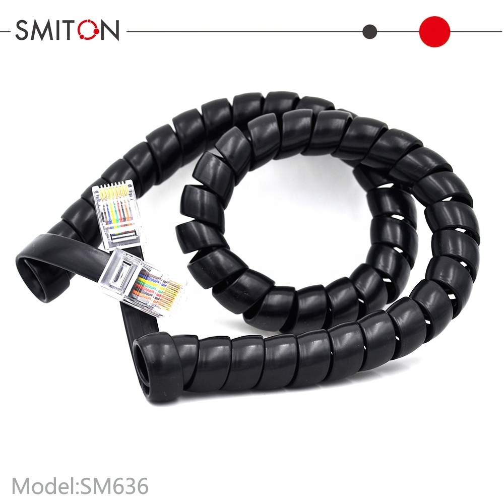 RJ45 8 core spiral telephone cable coiled cable