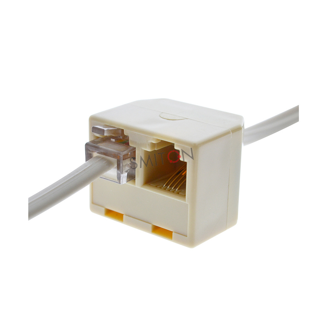 Telephone Line Splitter RJ11 Dual Splitter RJ11 6P4C 1 Male to 2 Females Phone Line Coupler