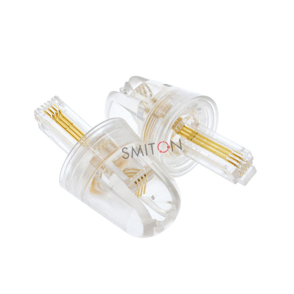 Custom Logo 360 degree rotating RJ9 4P4C telephone Untangler