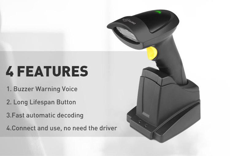 Handheld Laser bar Code Reader, barcode Scanner with stand for shops, retails, warehouse scanning systems SM104J