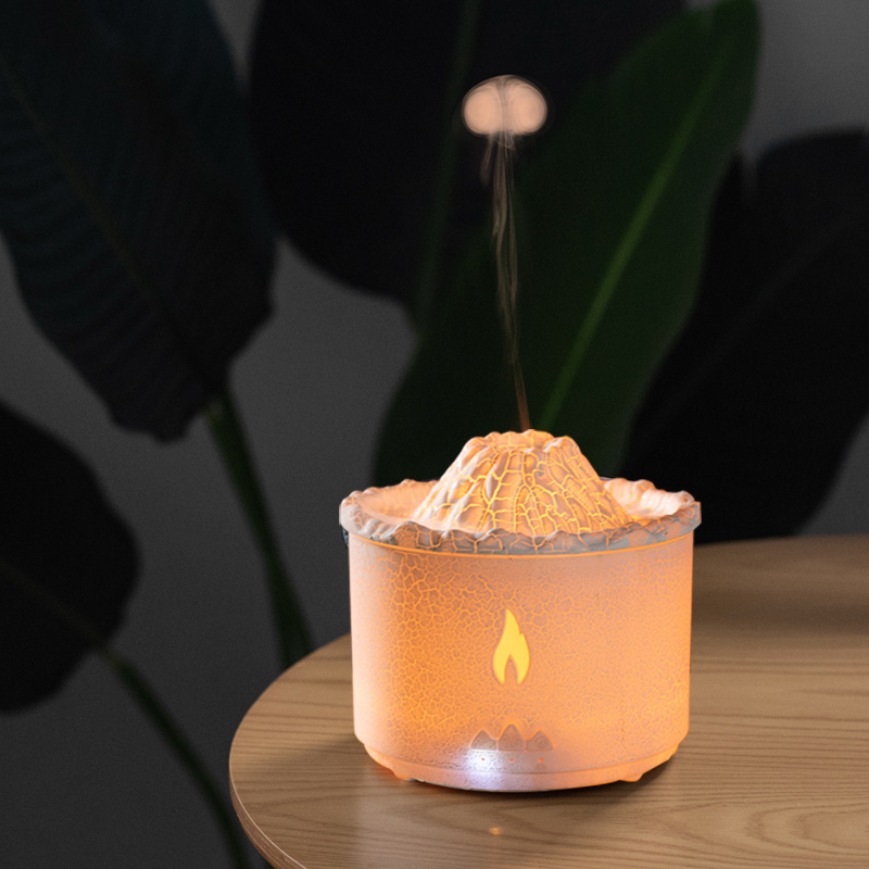 SHOUMING 2024 New Products Flame Aroma Diffuser Desktop Candle Light Volcanic Aroma Diffusor With Night Light Aroma Diffuser