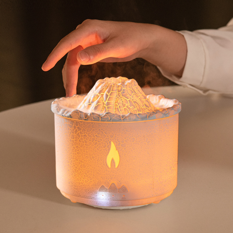 SHOUMING 2024 New Products Flame Aroma Diffuser Desktop Candle Light Volcanic Aroma Diffusor With Night Light Aroma Diffuser