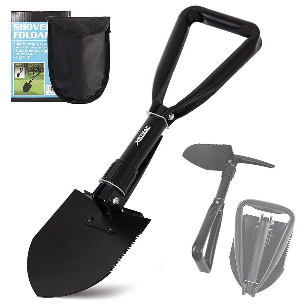 29 in 1 Tactical Shovel with Axe Knife Unbreakable Martensitic Steel Folding Survival Combat Camping Gear Shovel