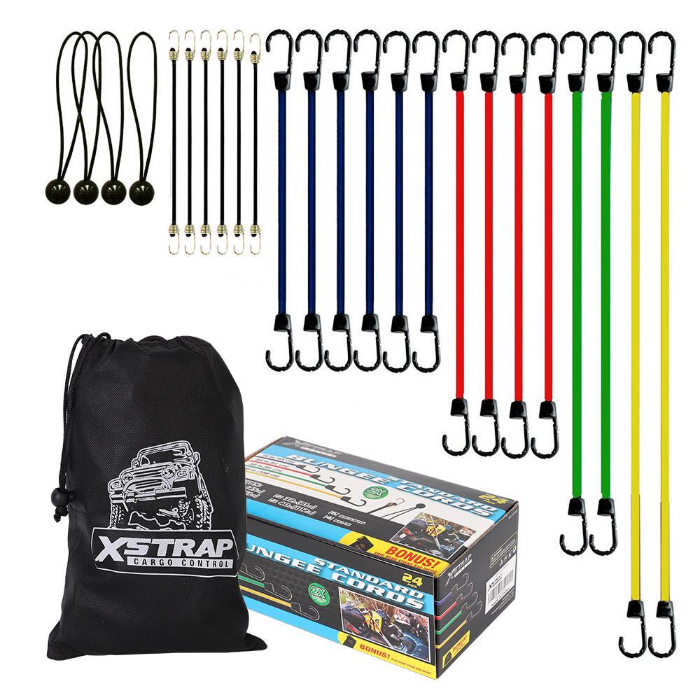 Bungee Cords with No-Scratch Coated Steel Hooks Outdoor, Multi-Purpose Bungee Cords