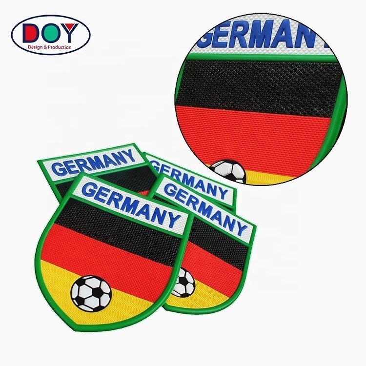 Soccer Badges Wholesale Custom Silk Screen Printed 3D TPU Football Club Logo Patches for Sportswear