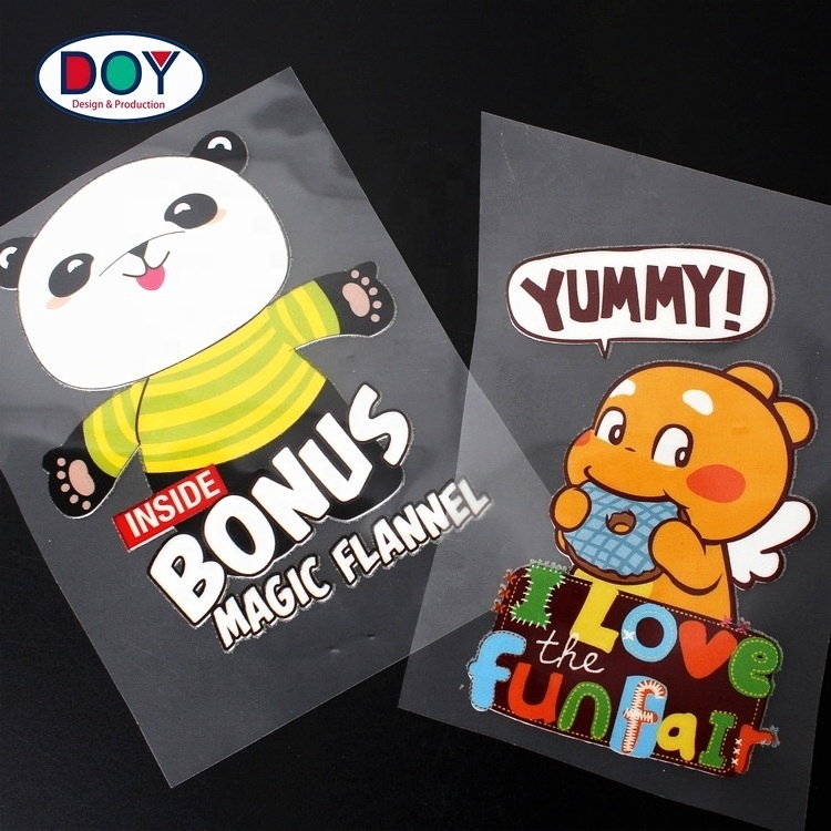 Wholesale Design Custom Screen Printed Cartoon Logo Heat Press Transfer Film Clothing Label