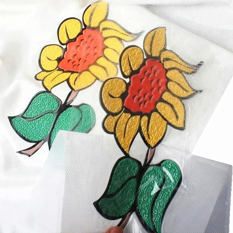 Iron on Fashion Design Digital Printed High Frequency Custom 3D Flower TPU Patch Labels for Clothing