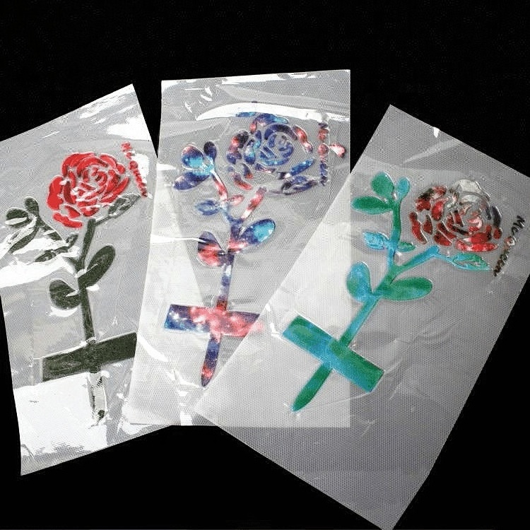 Iron on Fashion Design Digital Printed High Frequency Custom 3D Flower TPU Patch Labels for Clothing