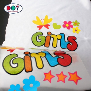 Wholesale Design Custom Screen Printed Cartoon Logo Heat Press Transfer Film Clothing Label