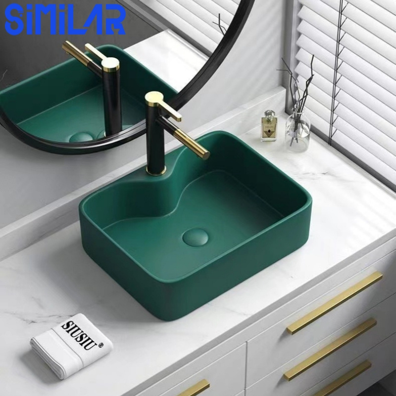 SIMILAR European Modern Lavabo Bathroom Ceramic Sinks With Hand Art Designs Counter Top Wash Basin