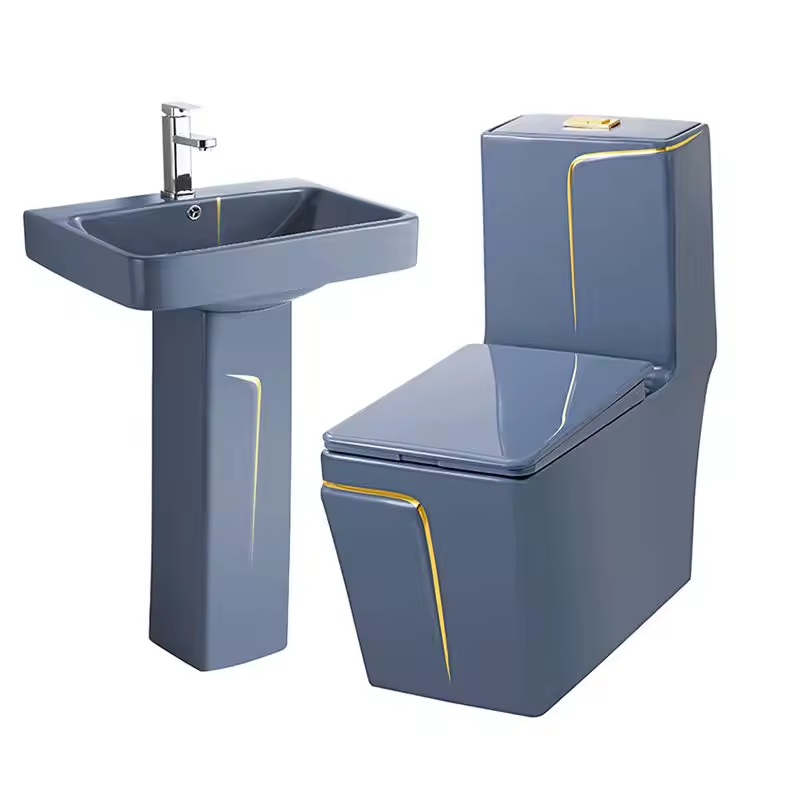 SIMILAR Blue Gold White Power Flushing One-piece Toilet for Sale