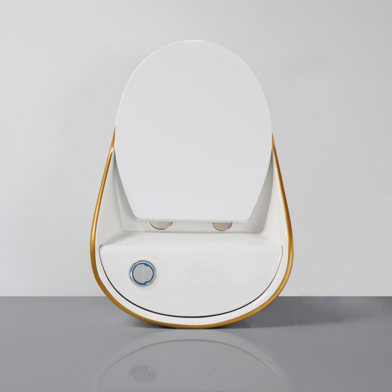 SIMILAR Unique Egg Shape Gold Line Chaozhou Toilet for Bathroom