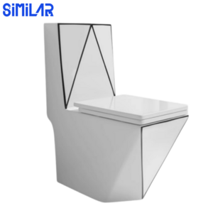 SIMILAR Modern Bathroom Ceramic Black Line Diamond Toilet for Bathroom