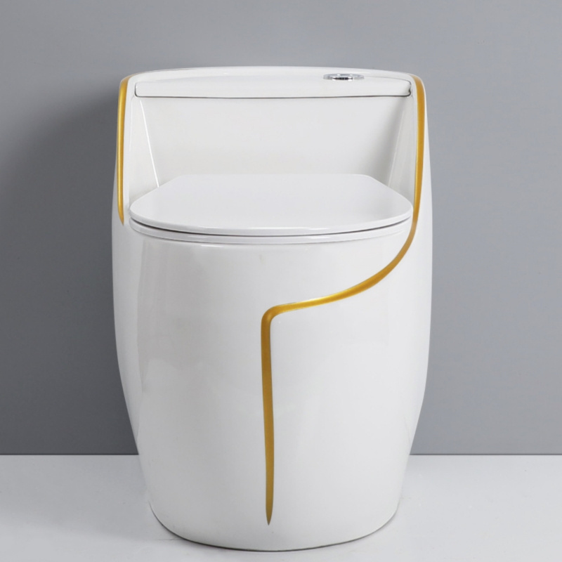 SIMILAR Unique Egg Shape Gold Line Chaozhou Toilet for Bathroom