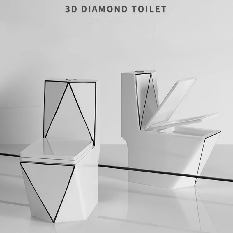 SIMILAR Modern Bathroom Ceramic Black Line Diamond Toilet for Bathroom